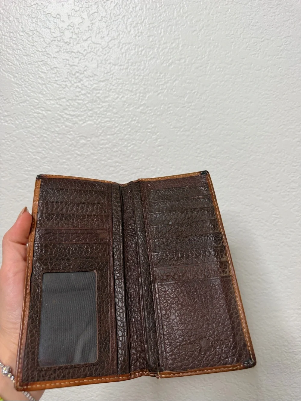 Vintage Genuine Leather Tooled Western Cowhide wallet